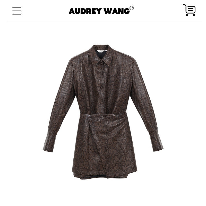 audreyyang_Detachable_Vintage_Snake_Print_Pu_Midlength_Relaxed_Womens_Lapel_Leather_Jackets_MISSTT