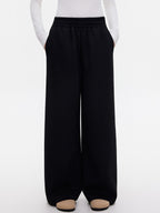 ikyou Wrinkle Free Relaxed Pocketed Women Poly Viscose Stretch Straight Pants