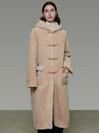 unspoken Warm Hooded Loose Mid Length Pocketed Commuter Women Light Camel Long Coats