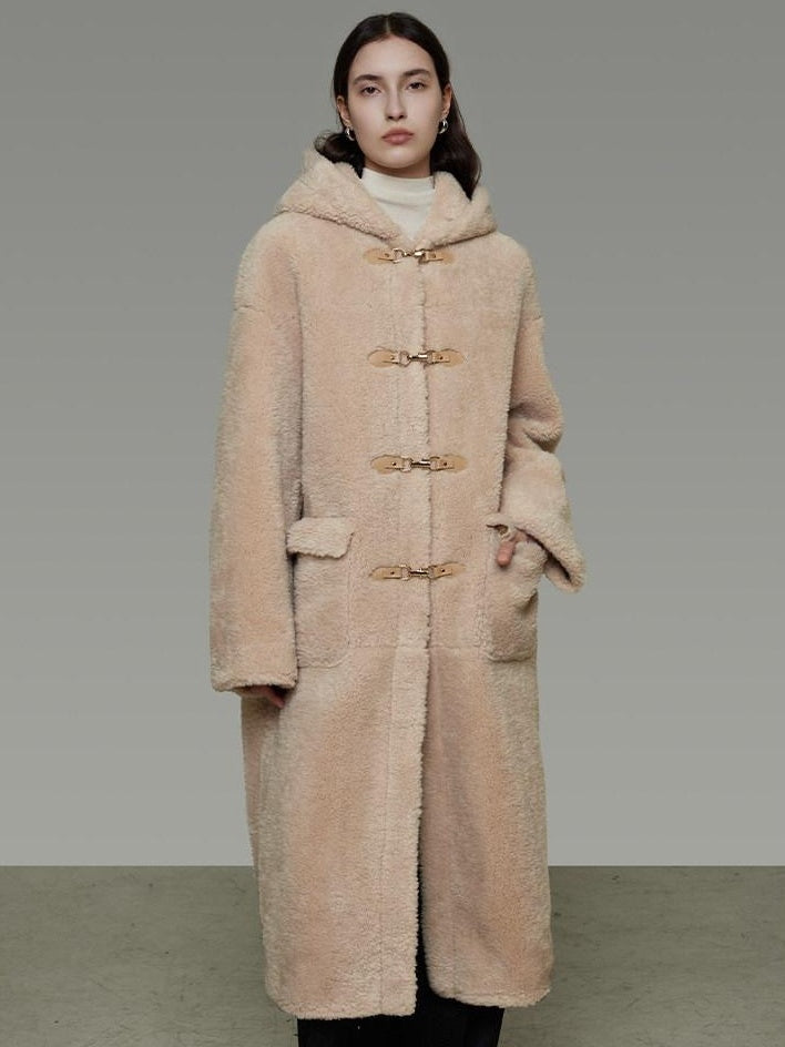 unspoken Warm Hooded Loose Mid Length Pocketed Commuter Women Light Camel Long Coats