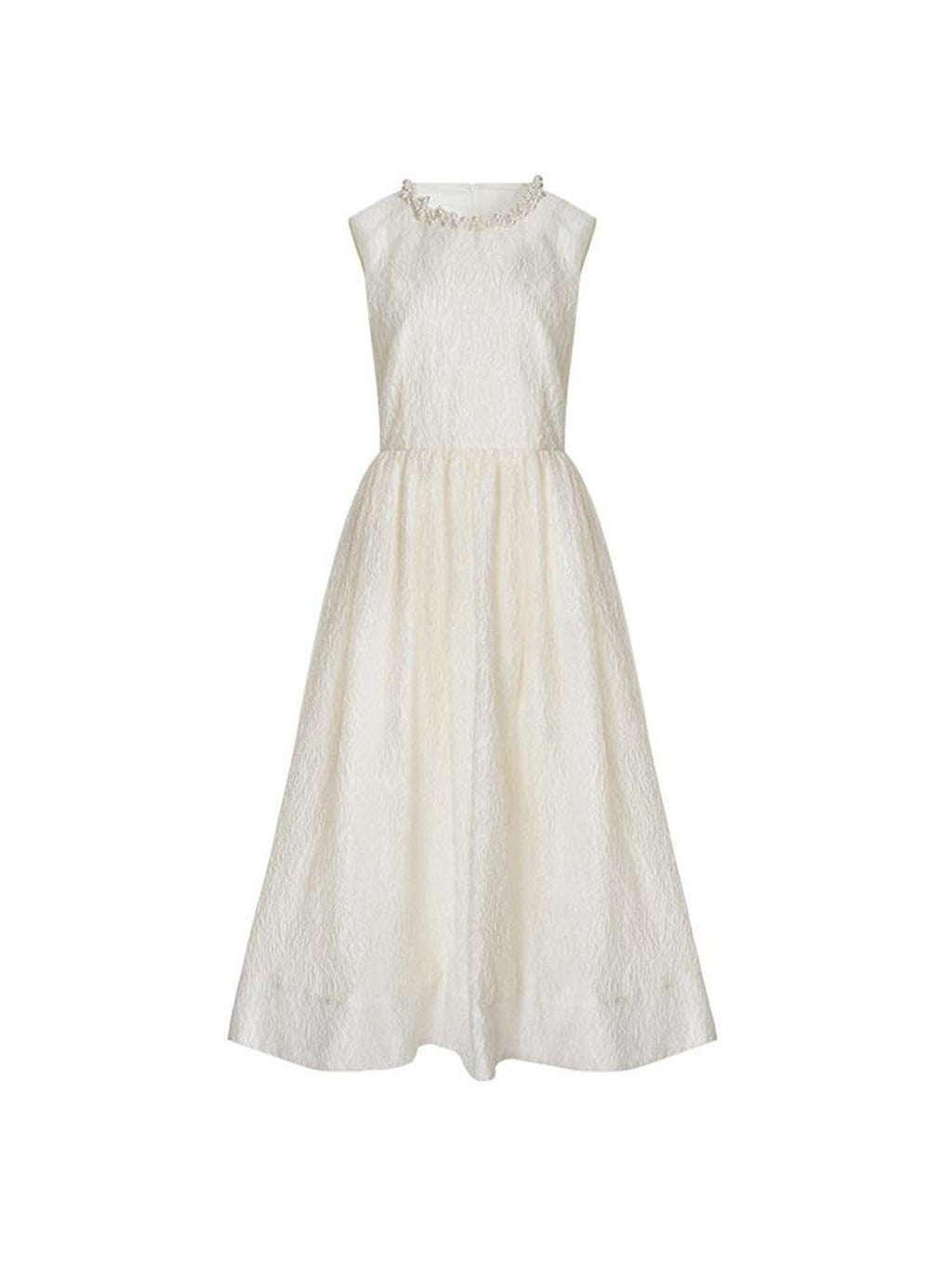 unspoken Polyester Blend A Line Fitted Waist Round Neck Sleeveless Casual Maxi Dresses