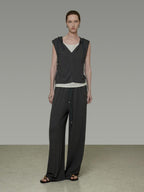 unspoken Soft Viscose Short Sleeve Hooded Casual Long Pants Top & Pants Sets
