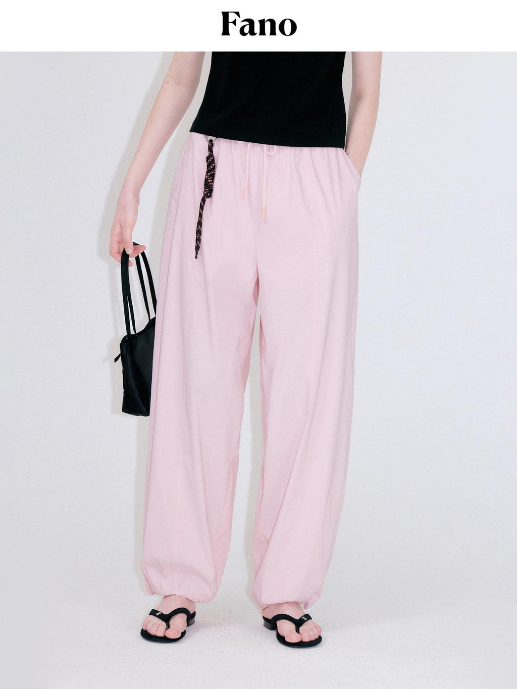 fano Soft Viscose Stretch Korean Relaxed Straight Pockets Elastic Waist Sweatpants