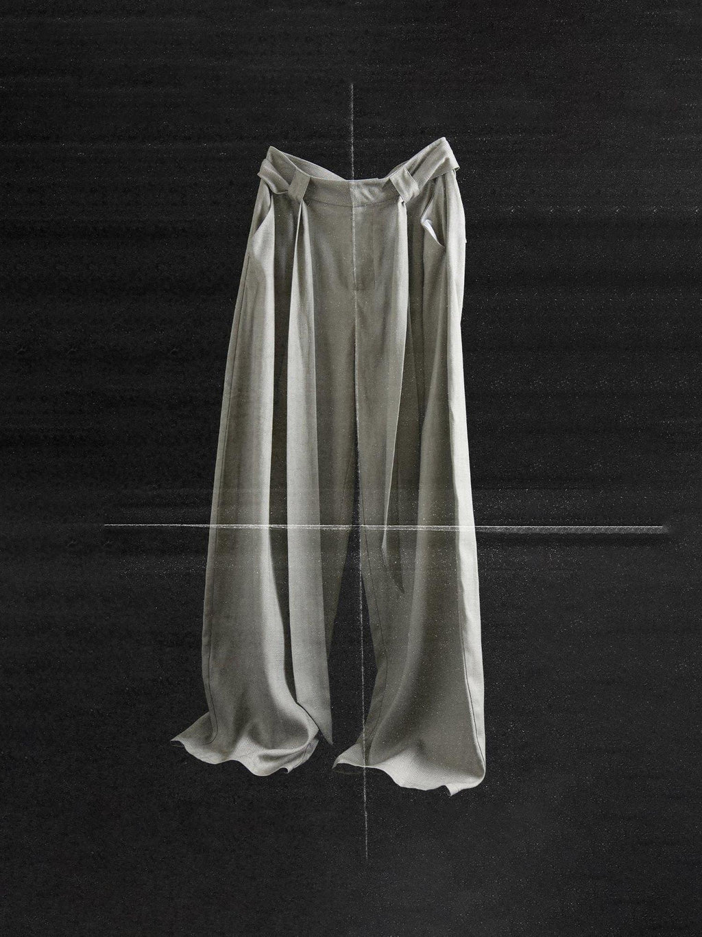 unspoken Sexy High Waist Striped Drawstring Straight Hem Office Breathable Wide Leg Pants
