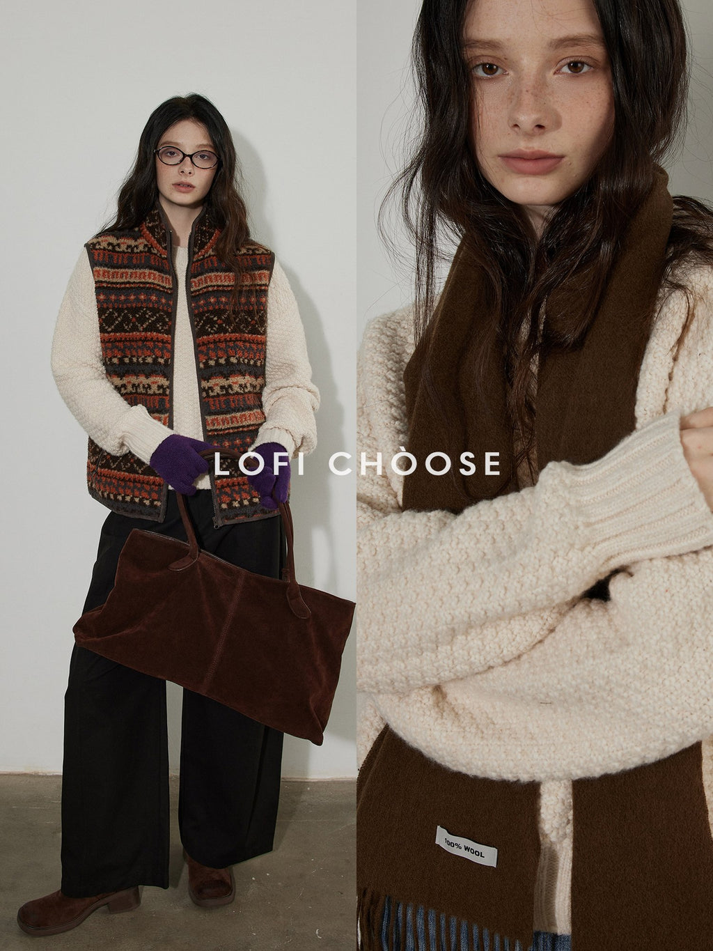 Lofi choose Cozy Thick Loose Fit Commuter Crewneck Knit Pullover Office Sweaters