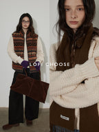 Lofi choose Cozy Thick Loose Fit Commuter Crewneck Knit Pullover Office Sweaters