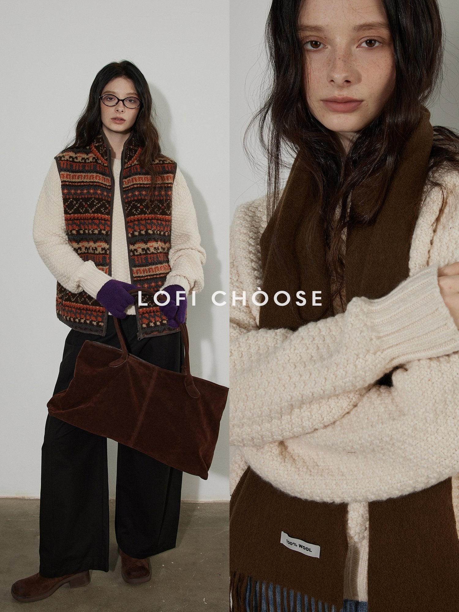 Lofi choose Cozy Thick Loose Fit Commuter Crewneck Knit Pullover Office Sweaters