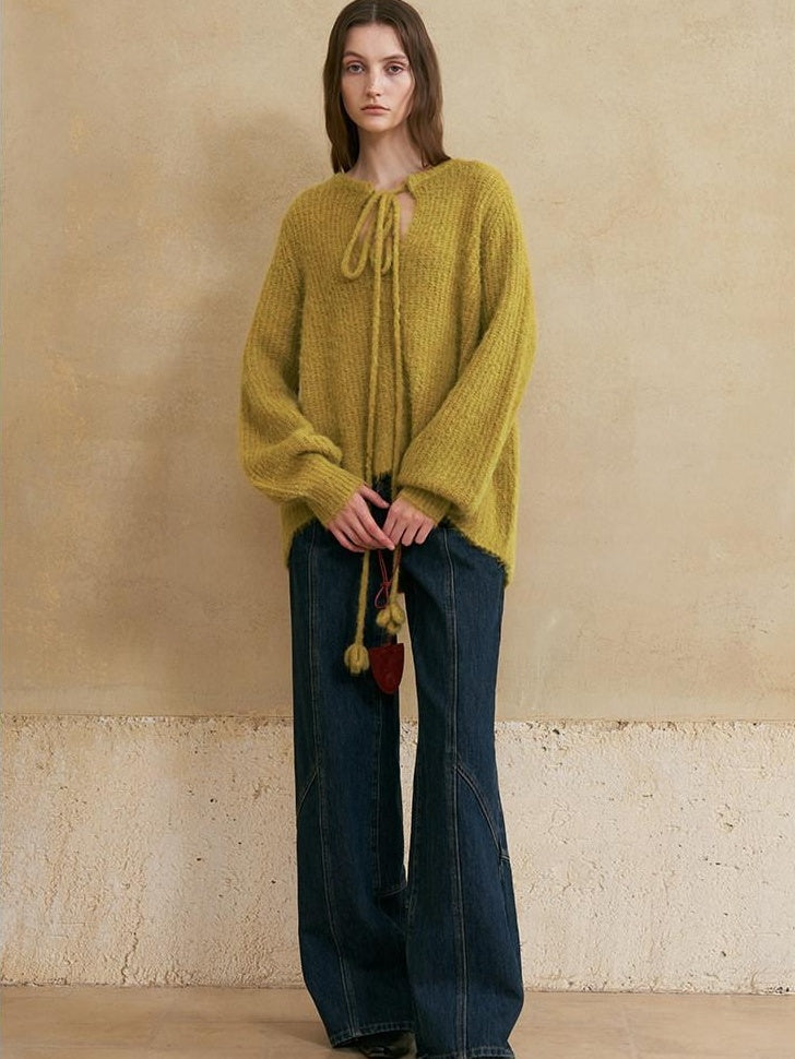 someone sometimes Washed Denim Relaxed Natural Waist Casual Zip Fly Blue Straight Leg Jeans