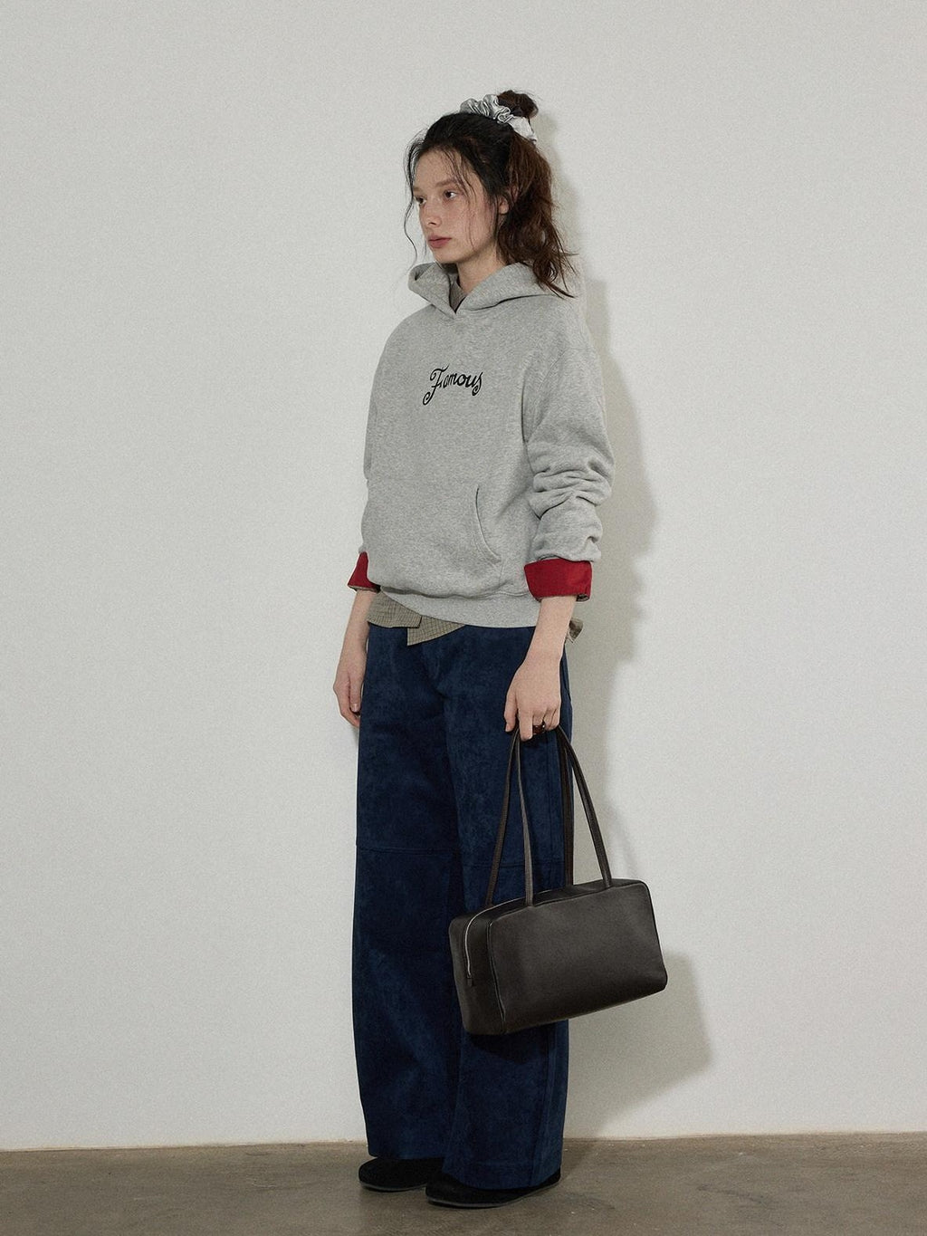 Lofi choose Fleece Lined Oversized Hooded Pullover Commuter Style Women Heather Gray Hoodie