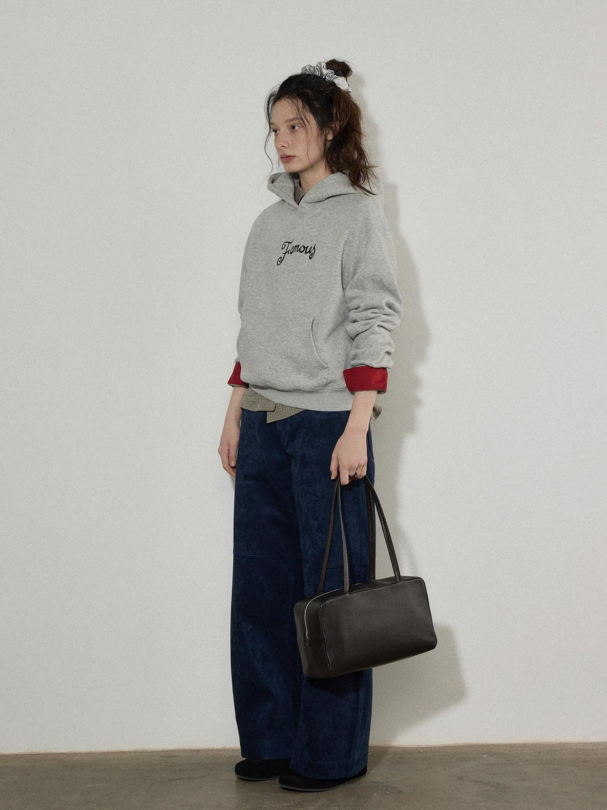 Lofi choose Fleece Lined Oversized Hooded Pullover Commuter Style Women Heather Gray Hoodie