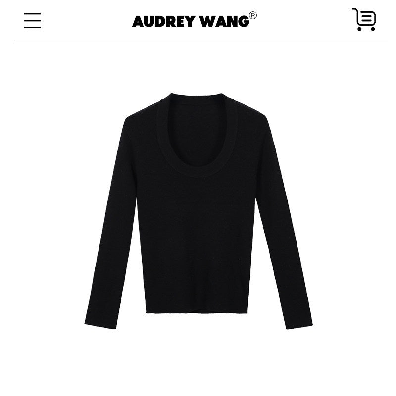 audreyyang_Cozy_100%_Wool_Slim_Fit_Round_Neck_Pullover_Women_Knitwear_Tops_Sweaters_MISSTT