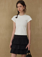 fano Stretch Cotton Commuter Straight Fit Women Crewneck Short Sleeve T-Shirts