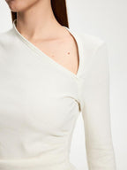 someone sometimes Elegant Office Pullover Regular Women Solid Cream Charcoal Knitwear Sweaters