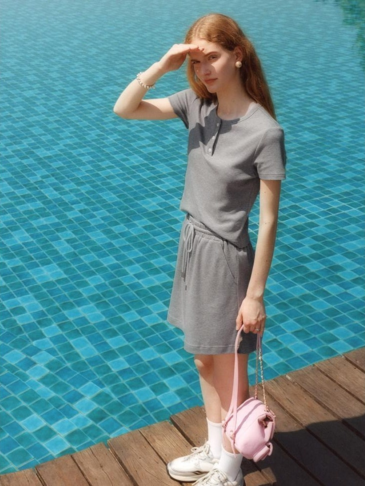 fano 96 Percent Cotton Soft Crop Top Mini Skirt Young Women Matching Top & Skirt Sets