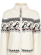 fano Thermal Wool Blend Warm Loose Fit Stand Collar Commuter Zip Front Knit Cardigans