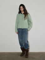 Lofi choose Soft Acrylic Commuter Loose Fit Solid Crewneck Women Knitwear Sweaters
