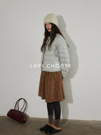 Lofi choose 90% White Duck Down Commuter Loose Fit Hoodless Zip Light Blue Down Jackets