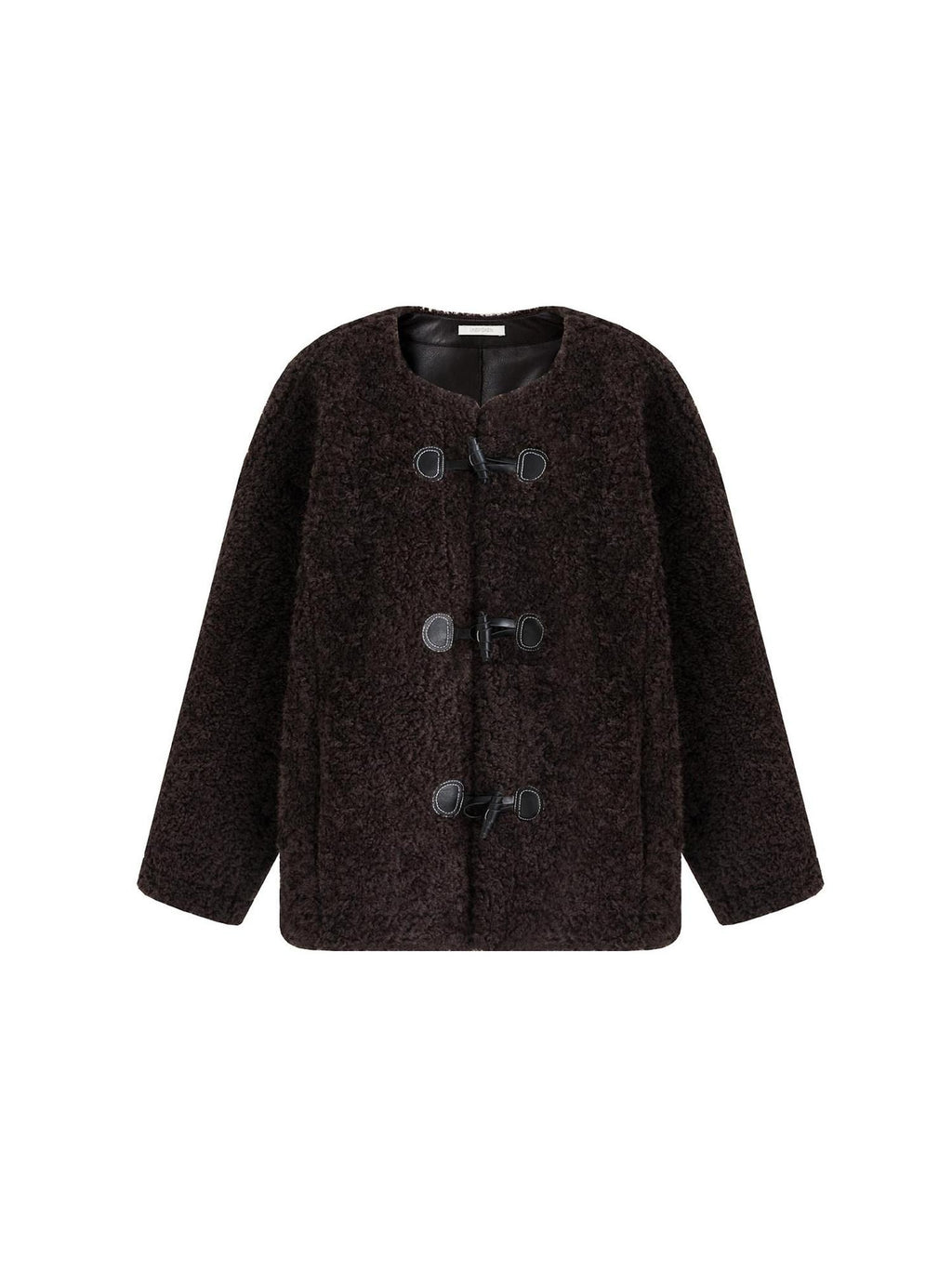 unspoken Warm Fur Lined Minimalist Commuter Loose Fit Brown Women Everyday Short Coat