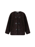 unspoken Warm Fur Lined Minimalist Commuter Loose Fit Brown Women Everyday Short Coat
