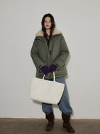 Lofi choose 90 Percent White Duck Down Insulated Commuter Relaxed Fit Olive Zip Down Jackets