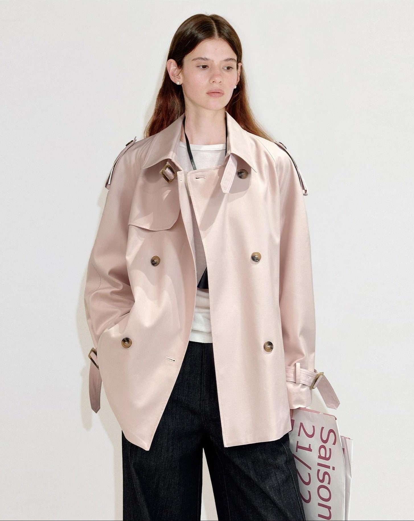 fano Double Breasted Mid Length Loose Fit Korean Commuter Women Classic Trench Coats