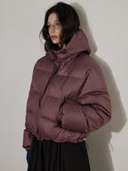 Lofi choose 90 Percent White Duck Down Warm Loose Hooded Short Casual Zipper Down Jackets
