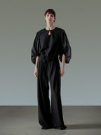 unspoken Breathable Original Loose Spliced Lantern Sleeve Pullover Polyester Blouses