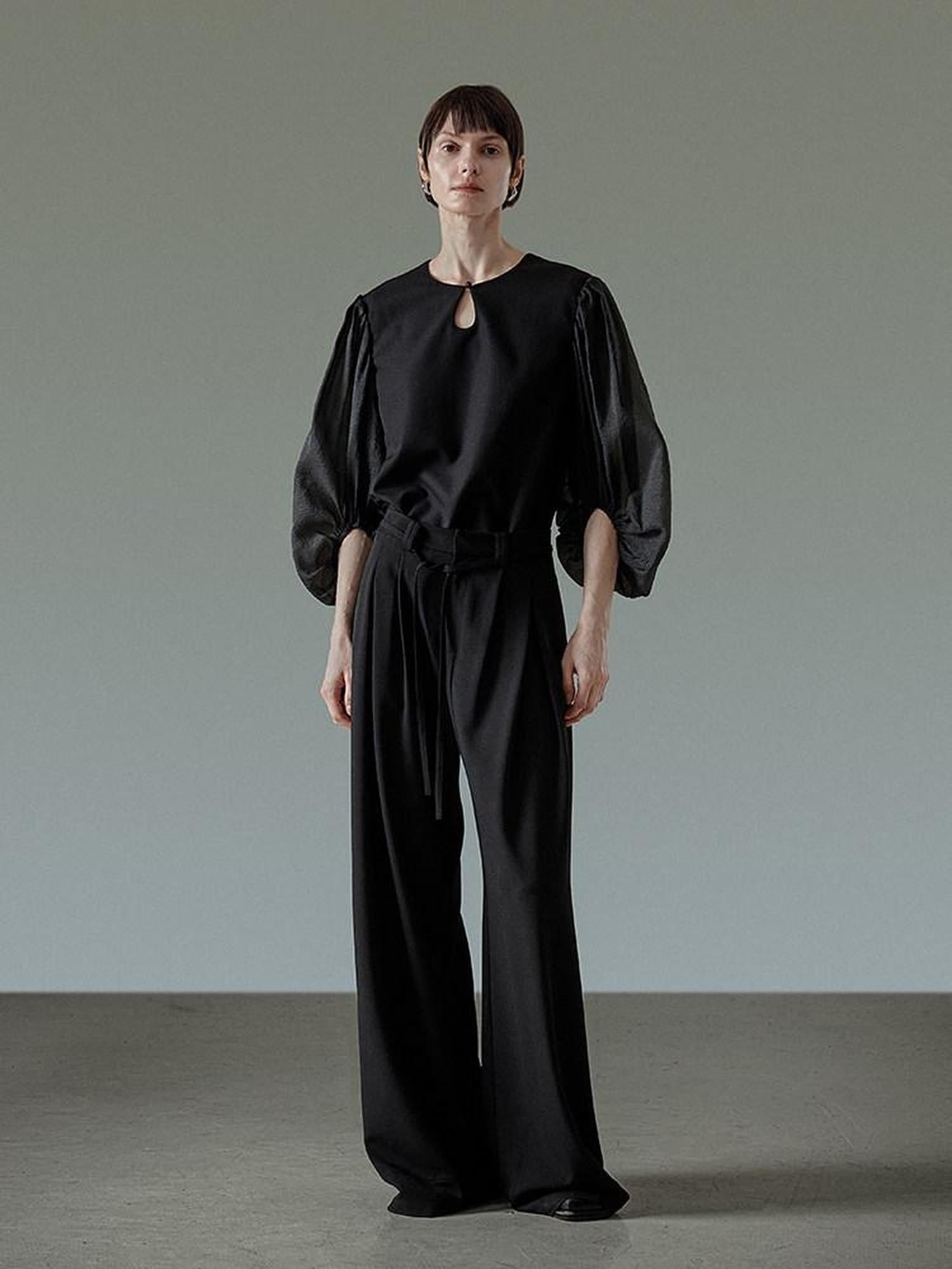 unspoken Breathable Original Loose Spliced Lantern Sleeve Pullover Polyester Blouses