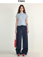 fano Stretch Slim Korean Commuter Mock Neck Women Short Sleeve T-Shirts