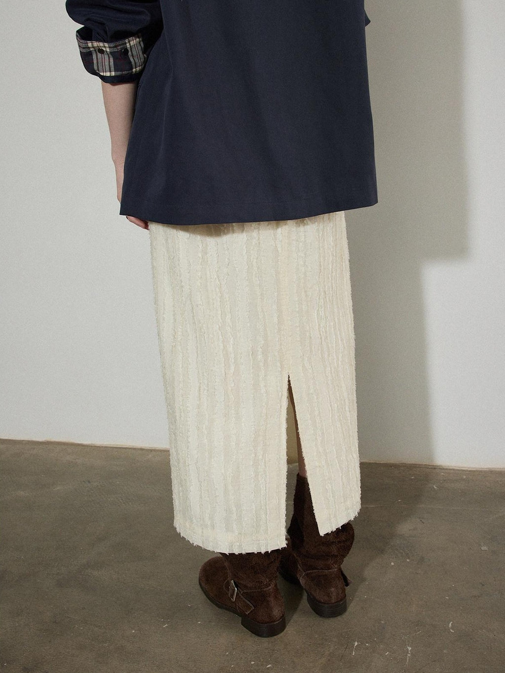 Lofi choose Breathable Lyocell Blend Pleated Loose Commuter Elastic Waist Maxi Skirts