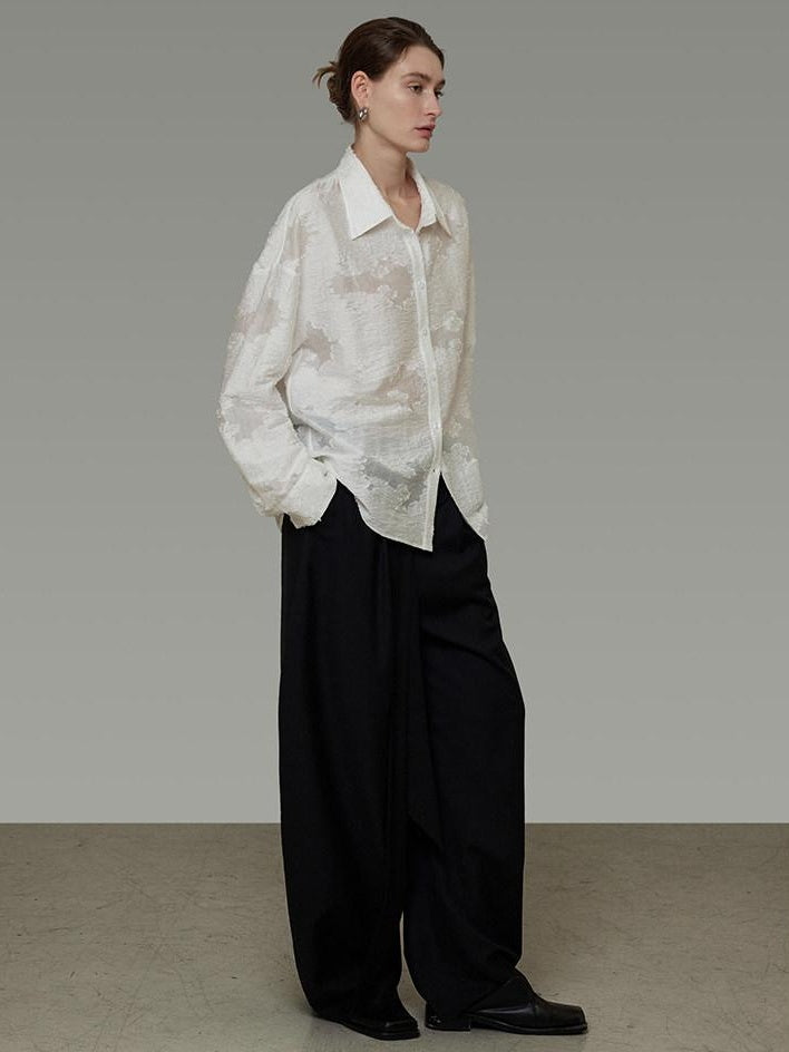 unspoken Breathable Lyocell Loose Fit Button Cardigan Women Work White Long Sleeve Shirts