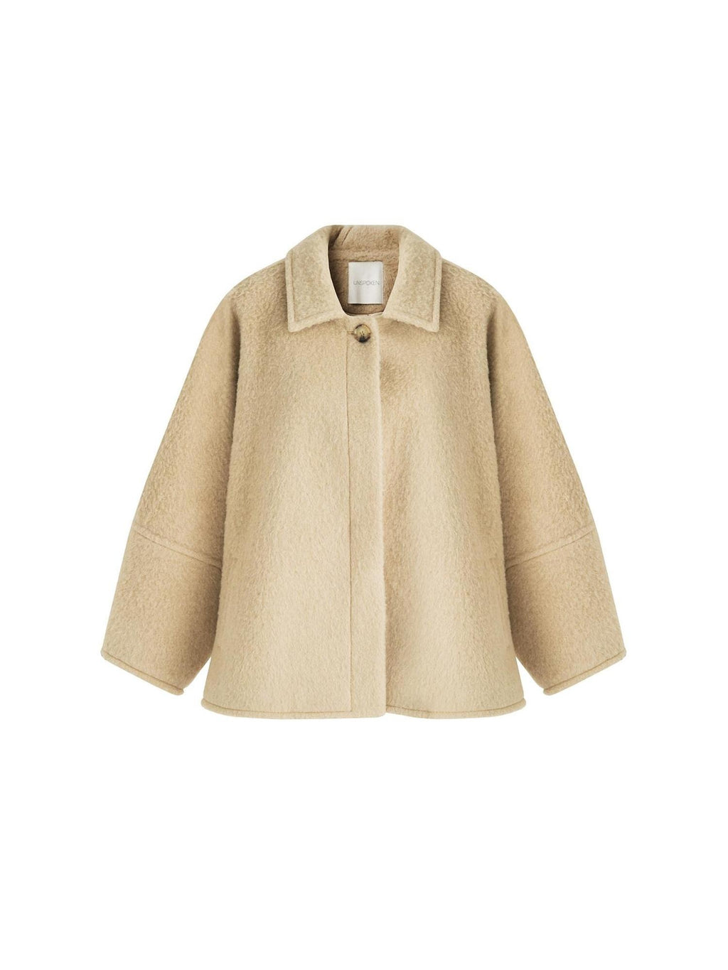 unspoken 3D Tailored Minimalist Loose Fit Office Lapel Single Breasted Camel Short Coat