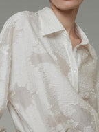 unspoken Breathable Lyocell Loose Fit Button Cardigan Women Work White Long Sleeve Shirts