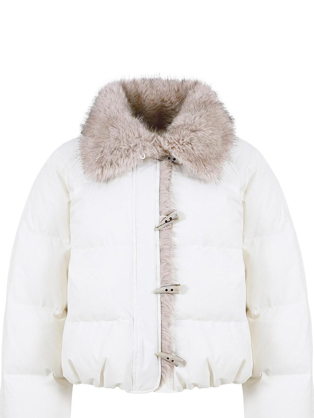fano Warm 90% White Duck Down Casual Loose High Waist Lapel Collar Women Down Jackets
