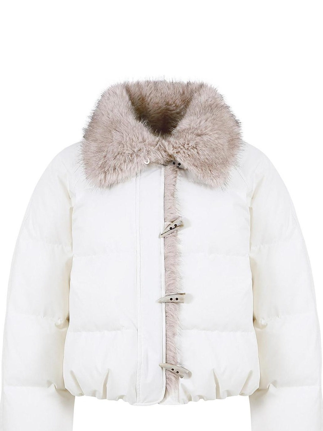 fano Warm 90% White Duck Down Casual Loose High Waist Lapel Collar Women Down Jackets