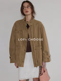 Lofi_choose_Airy_Loose_Fit_Commuter_Lapel_Button_Longsleeve_Solid_Khaki_Cropped_Jackets_MISSTT