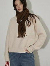 Lofi choose Cozy Thick Loose Fit Commuter Crewneck Knit Pullover Office Sweaters