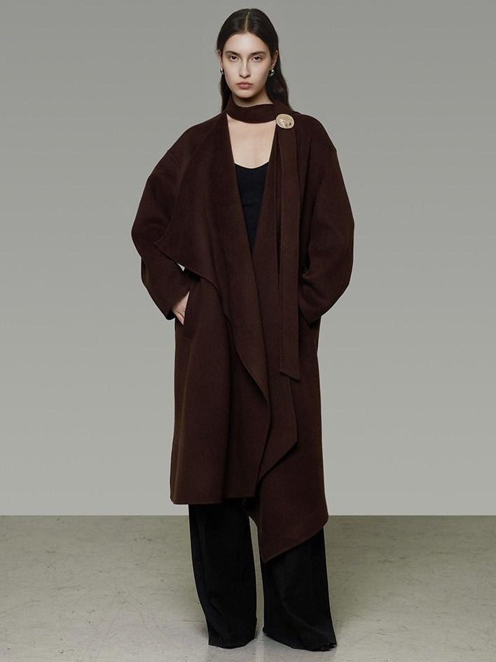unspoken 100 Percent Sheep Wool Mid Length Relaxed Minimalist Workwear Wool Coats