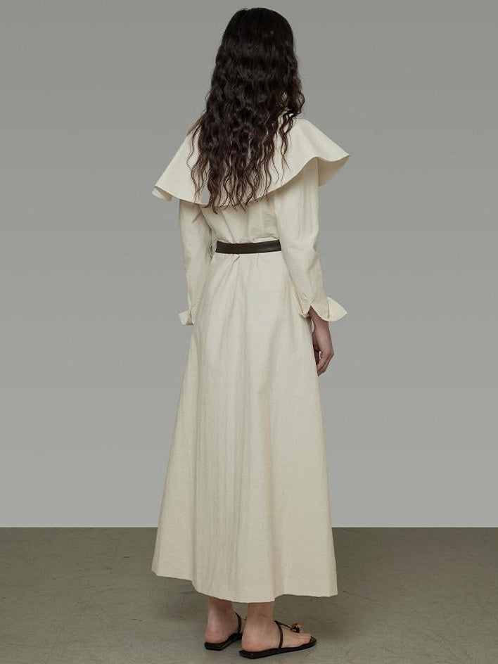 unspoken Comfortable Cotton Blend High Waist Asymmetrical Shirt Dress Office Maxi Dresses