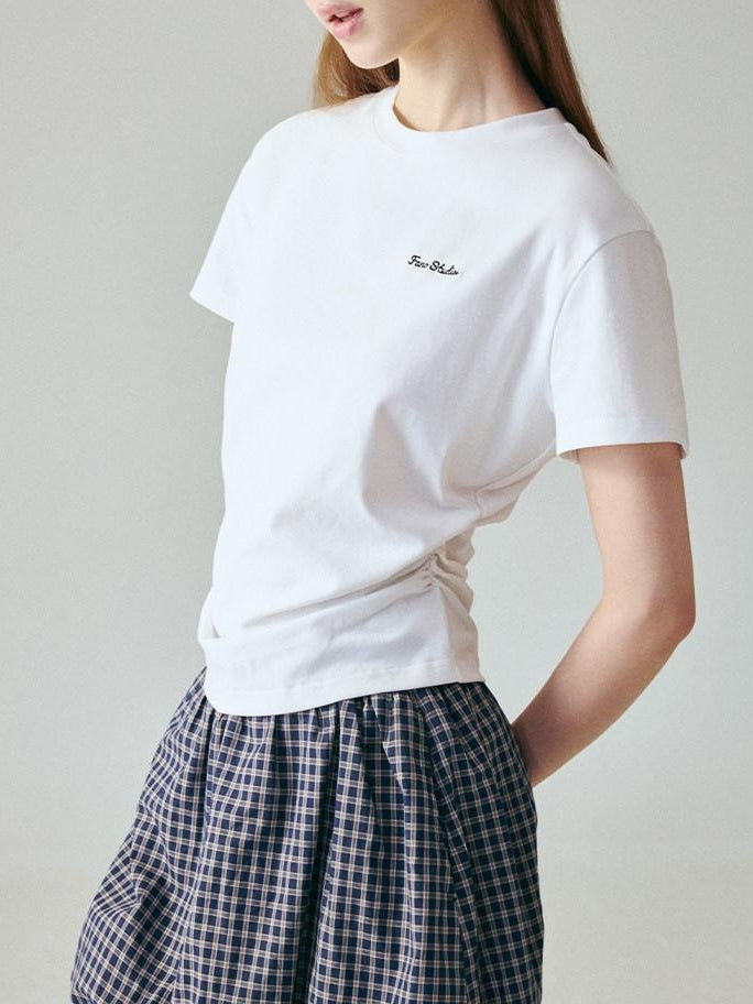 fano Cotton Stretch Slim Fit Korean Round Neck Women Short Sleeve T-Shirts