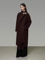 unspoken 100 Percent Sheep Wool Mid Length Relaxed Minimalist Workwear Wool Coats