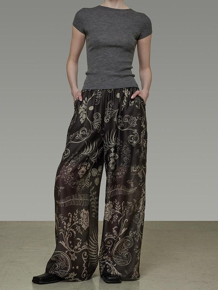 unspoken High Waist Pockets Loose Office Minimal Polyester Olive Brown Wide Leg Pants