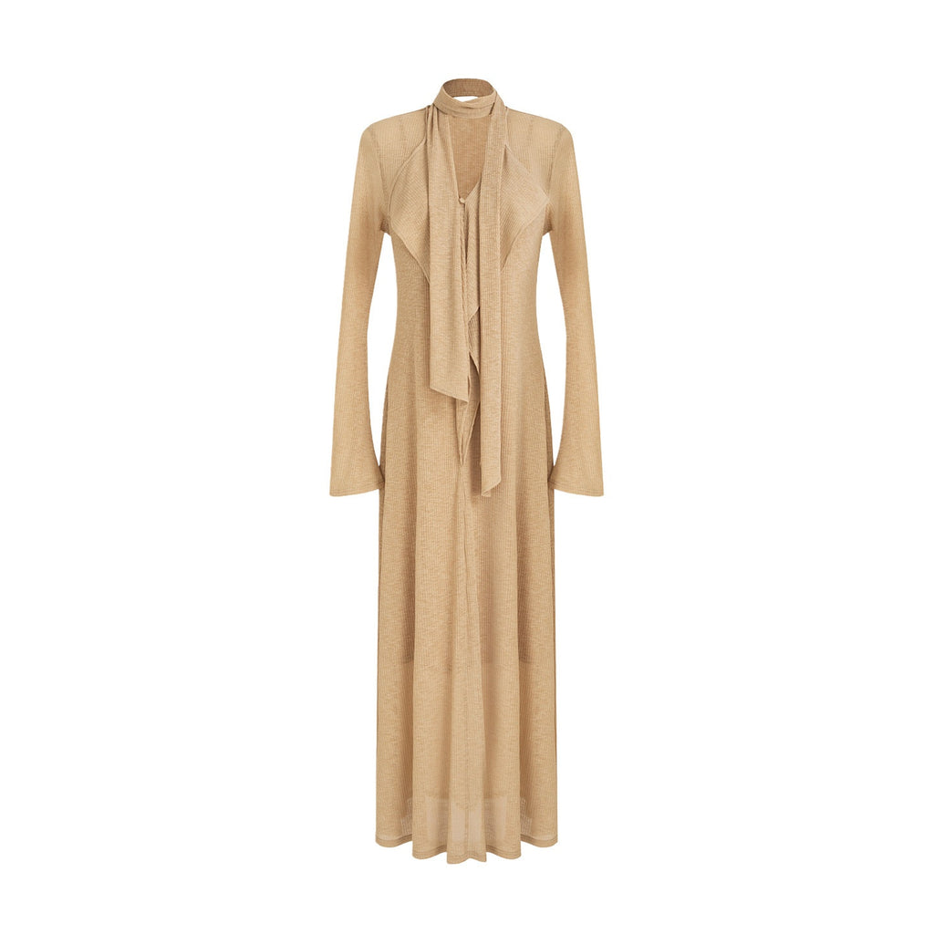 unspoken_Breathable_High_Waist_Sash_V-neck_Aline_Longsleeve_Office_Polyester_Maxi_Dresses_MISSTT