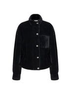 unspoken Thick 3D Tailored Slim Stand Collar Women Black Single Breasted Short Coat