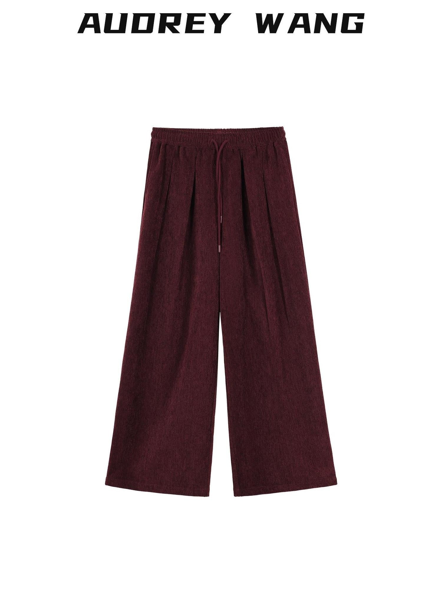 audreyyang Comfort Stretch Polyester Casual Elastic Pull On Women Wide Leg Pants