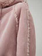fano Warm Wool Blend Hooded Loose Patchwork Womens Commuter Long Coats