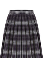 fano Pure Cotton Pleated A Line Mid Rise Classic Workwear Women Midi Skirts