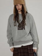 Lofi choose Fleece Lined Cotton Loose Fit Crewneck Pullover Commuter Sweatshirt