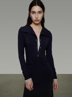 unspoken Breathable Modal Faux Twopiece Slim A Line V-neck Commuter Maxi Dresses