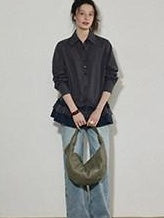 Lofi choose High Rise Vintage Wash Office Straight Detail Women Blue Flared Jeans